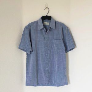 MILANO BAY - Men's Button Up Short Sleeve, Blue, Small